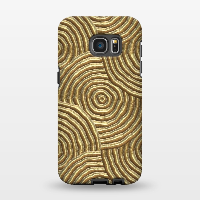Galaxy S7 EDGE StrongFit Gold Metal Embossed Circles by Andrea Haase