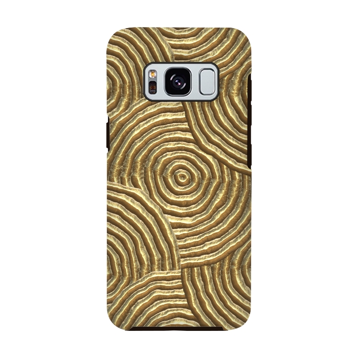 Galaxy S8 StrongFit Gold Metal Embossed Circles by Andrea Haase
