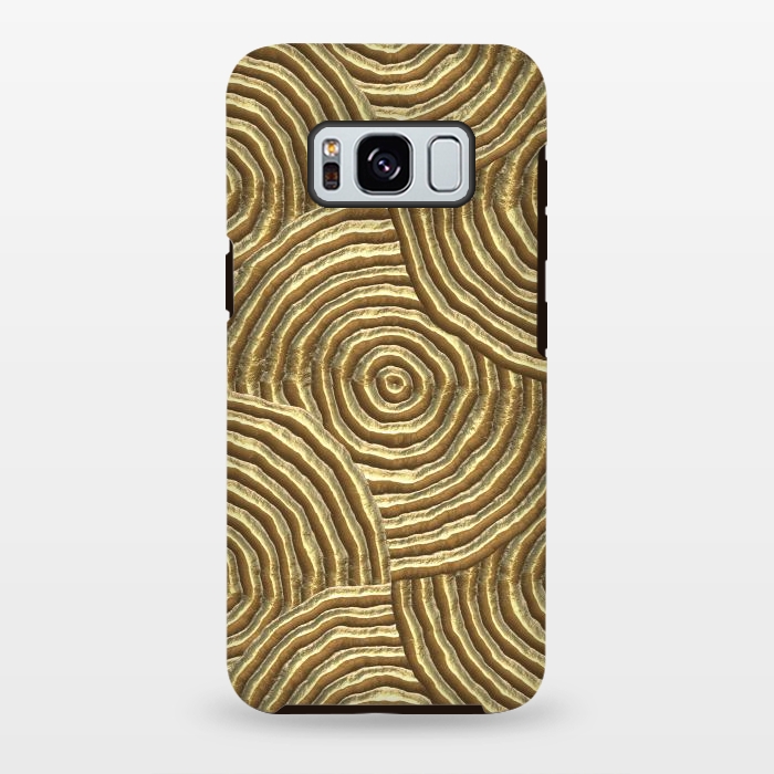 Galaxy S8 plus StrongFit Gold Metal Embossed Circles by Andrea Haase