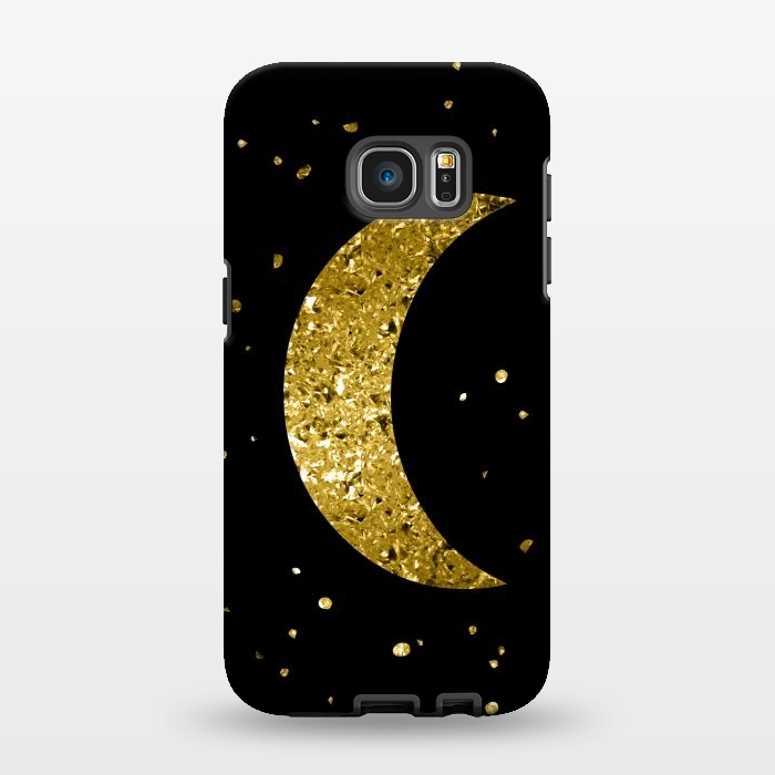 Galaxy S7 EDGE StrongFit Sparkling Golden Moon by Andrea Haase