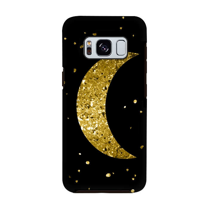 Galaxy S8 StrongFit Sparkling Golden Moon by Andrea Haase