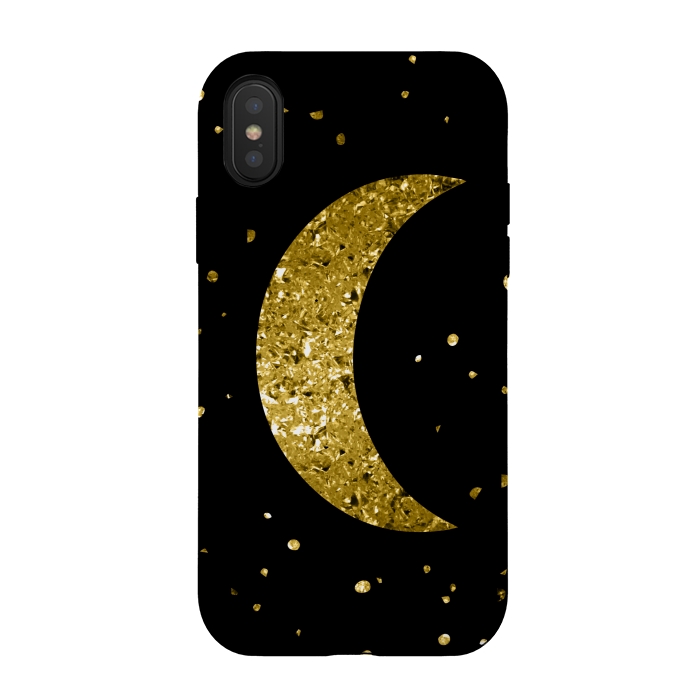 iPhone Xs / X StrongFit Sparkling Golden Moon by Andrea Haase