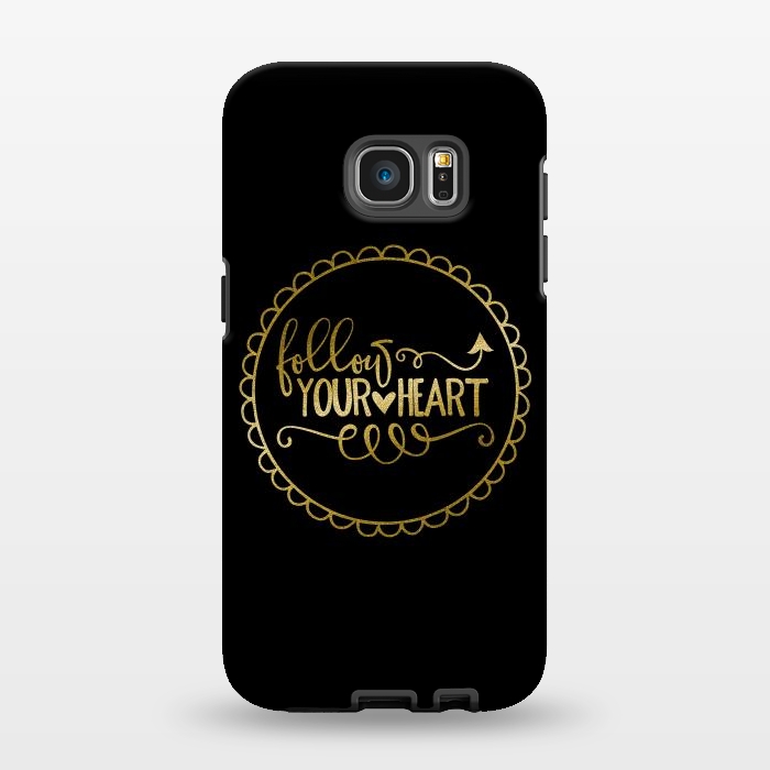 Galaxy S7 EDGE StrongFit Follow Your Heart Golden Words by Andrea Haase