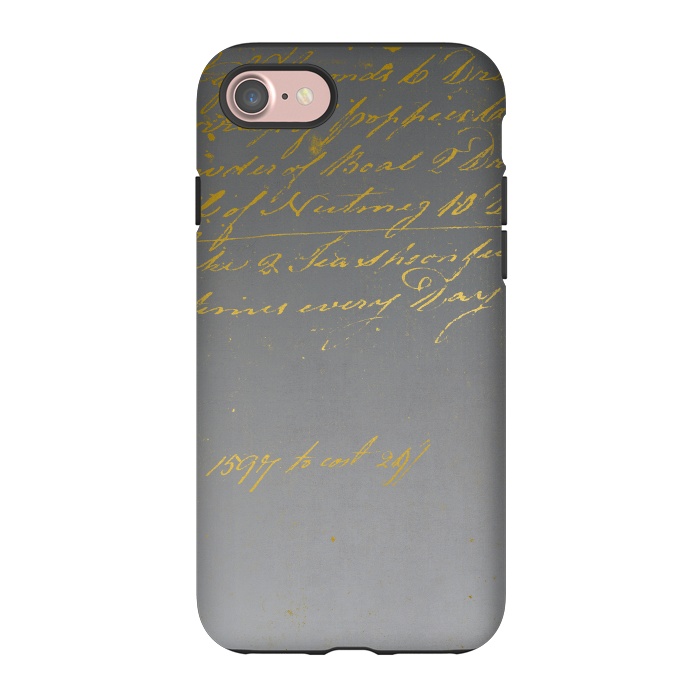 iPhone 7 StrongFit Golden Handwriting by Andrea Haase