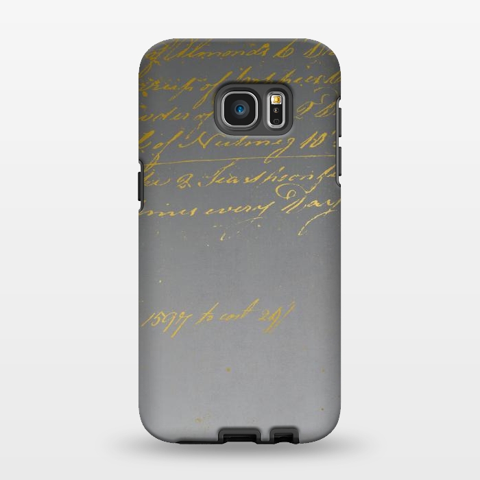 Galaxy S7 EDGE StrongFit Golden Handwriting by Andrea Haase