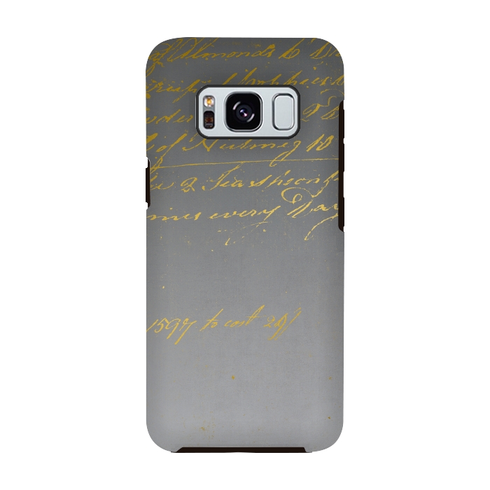 Galaxy S8 StrongFit Golden Handwriting by Andrea Haase
