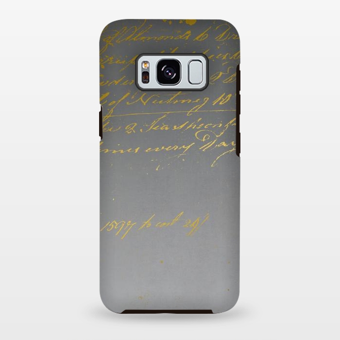 Galaxy S8 plus StrongFit Golden Handwriting by Andrea Haase