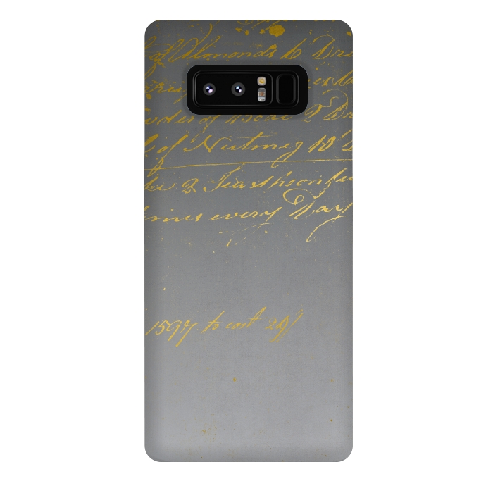 Galaxy Note 8 StrongFit Golden Handwriting by Andrea Haase
