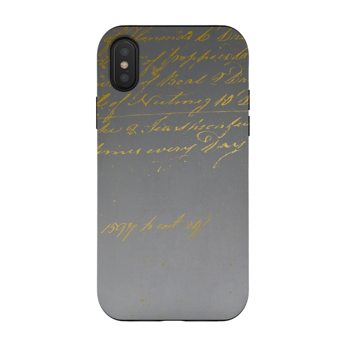 iPhone Xs / X StrongFit Golden Handwriting by Andrea Haase