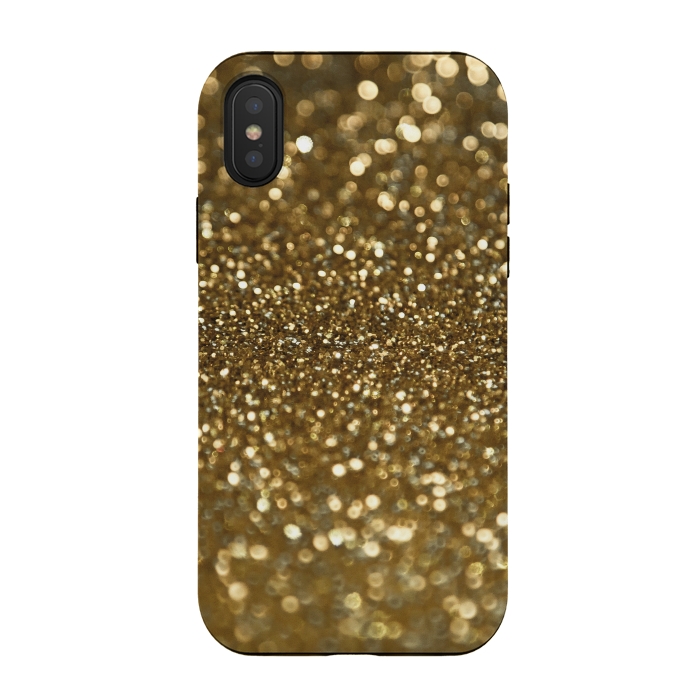 iPhone Xs / X StrongFit Glittering Faux Gold Glitter by Andrea Haase