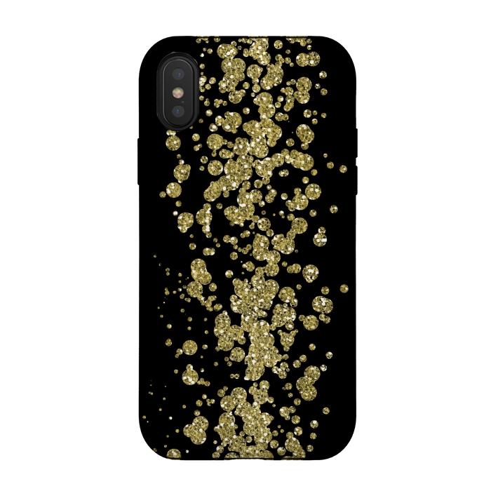 iPhone Xs / X StrongFit Glamorous Golden Glitter by Andrea Haase