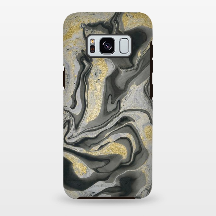 Galaxy S8 plus StrongFit Gold Black Gray Marble by Andrea Haase