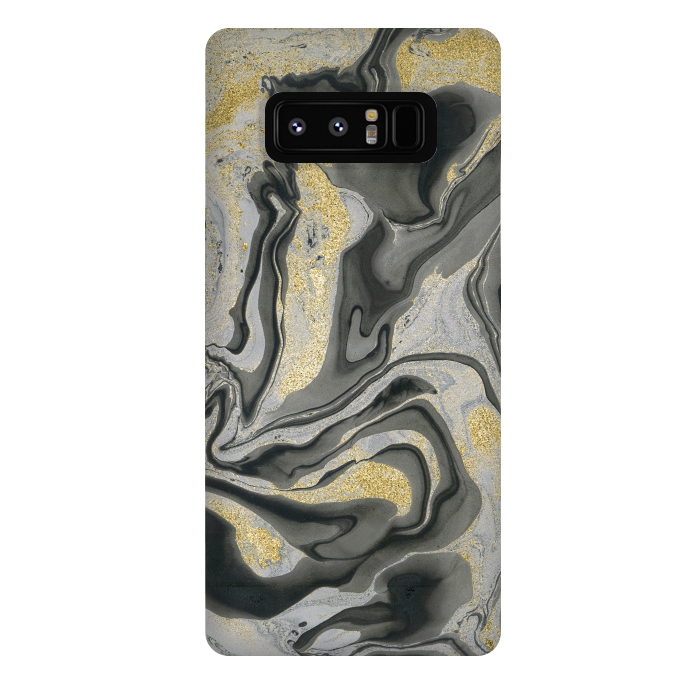 Galaxy Note 8 StrongFit Gold Black Gray Marble by Andrea Haase
