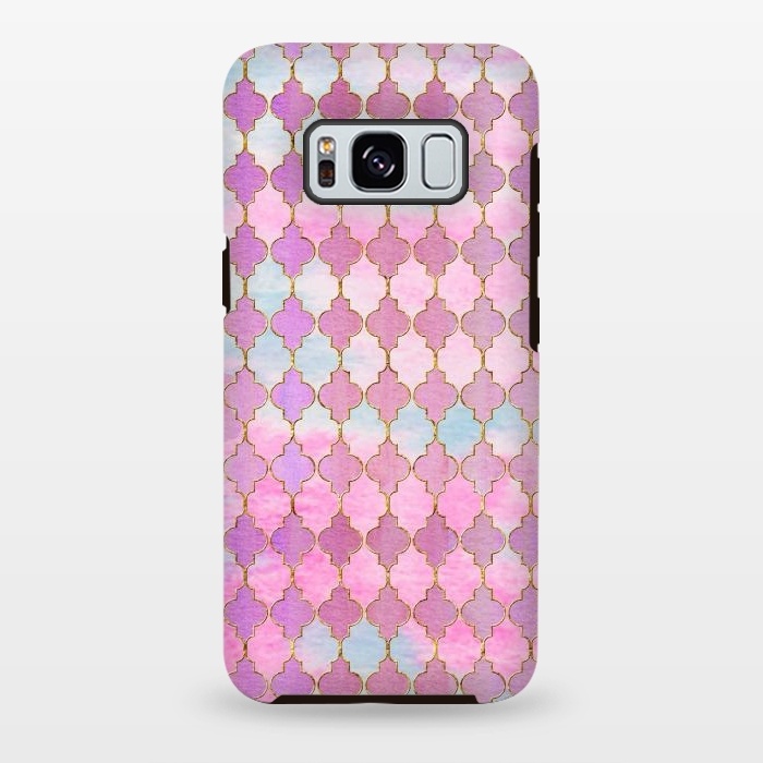 Galaxy S8 plus StrongFit Multicolor Pink Moroccan Shapes Pattern  by  Utart