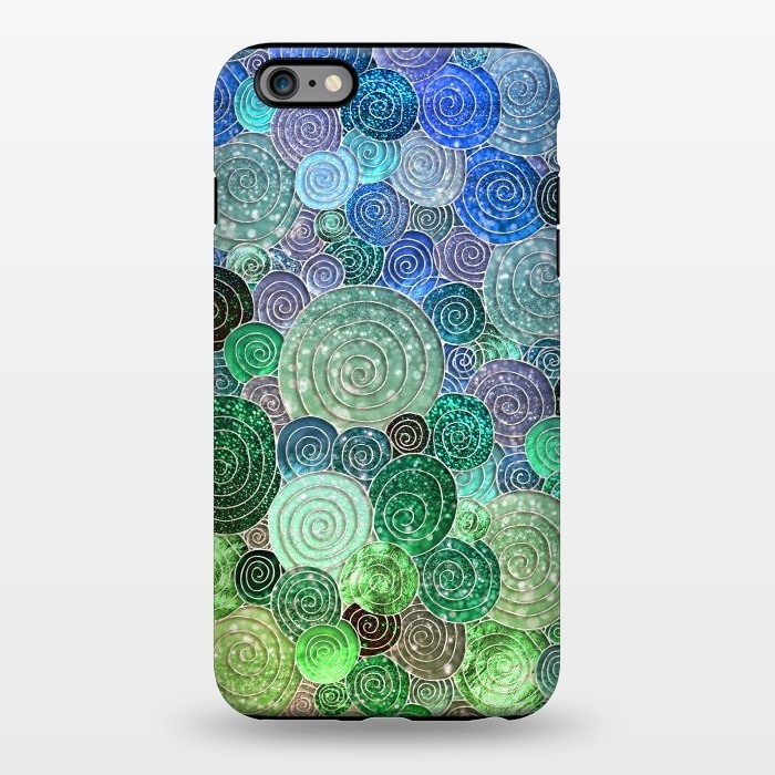 iPhone 6/6s plus StrongFit Green and Blue Circles and Polka Dots pattern by  Utart