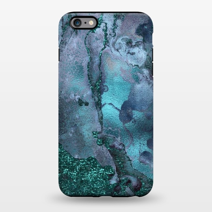 iPhone 6/6s plus StrongFit Blue and Teal Ink Glitter Marble by  Utart