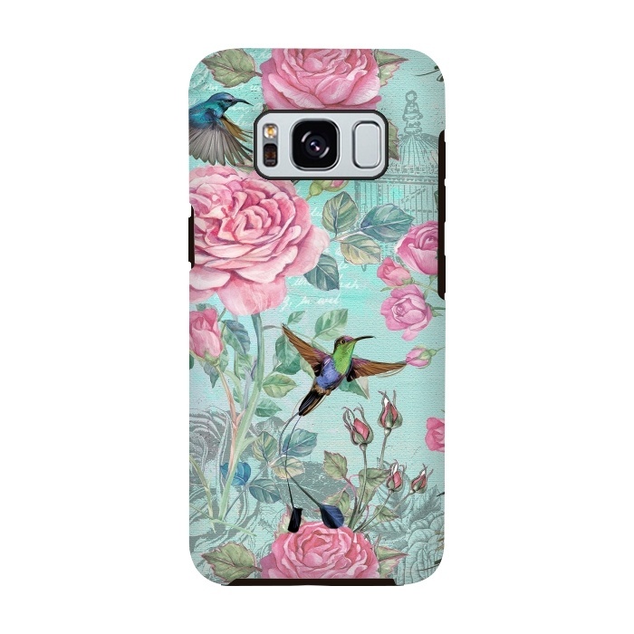 Galaxy S8 StrongFit Vintage Roses and Hummingbirds by  Utart