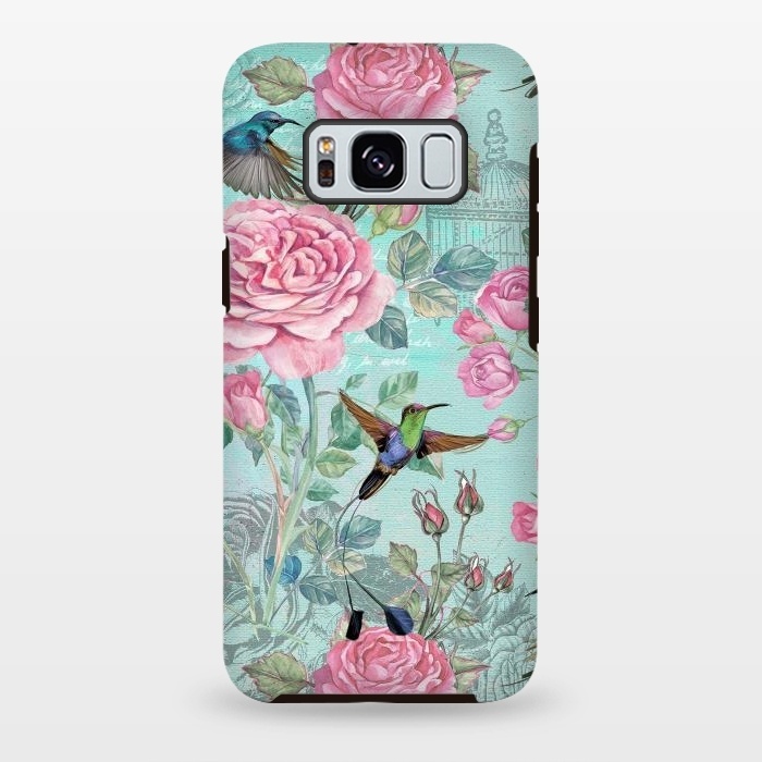 Galaxy S8 plus StrongFit Vintage Roses and Hummingbirds by  Utart