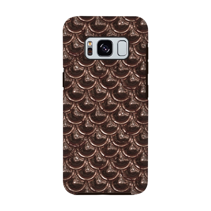 Galaxy S8 StrongFit Brown Copper Metal Scales by Andrea Haase