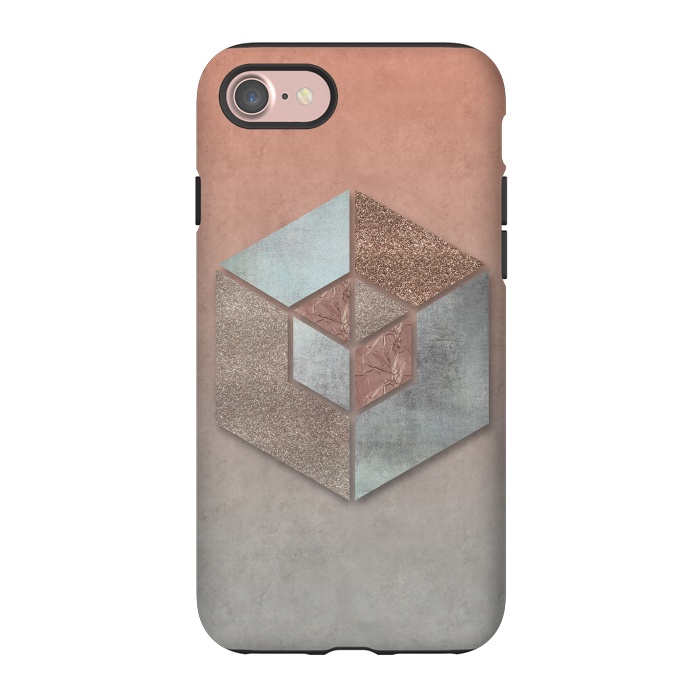 iPhone 7 StrongFit Copper Gray Hexagon by Andrea Haase