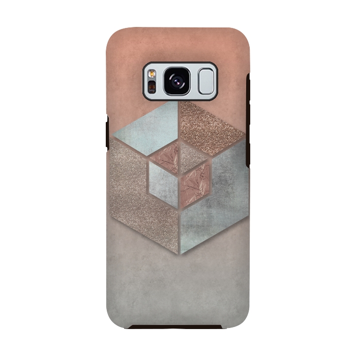 Galaxy S8 StrongFit Copper Gray Hexagon by Andrea Haase