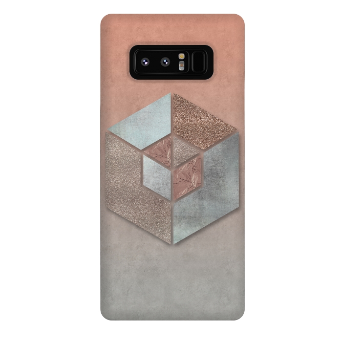Galaxy Note 8 StrongFit Copper Gray Hexagon by Andrea Haase