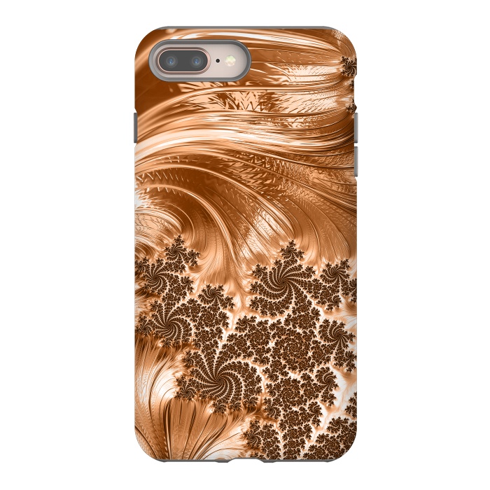 iPhone 7 plus StrongFit Copper Floral Fractal by Andrea Haase