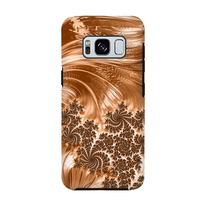 Galaxy S8 StrongFit Copper Floral Fractal by Andrea Haase