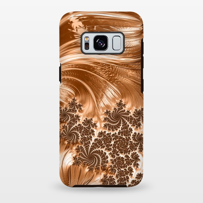 Galaxy S8 plus StrongFit Copper Floral Fractal by Andrea Haase