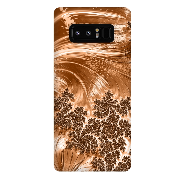 Galaxy Note 8 StrongFit Copper Floral Fractal by Andrea Haase