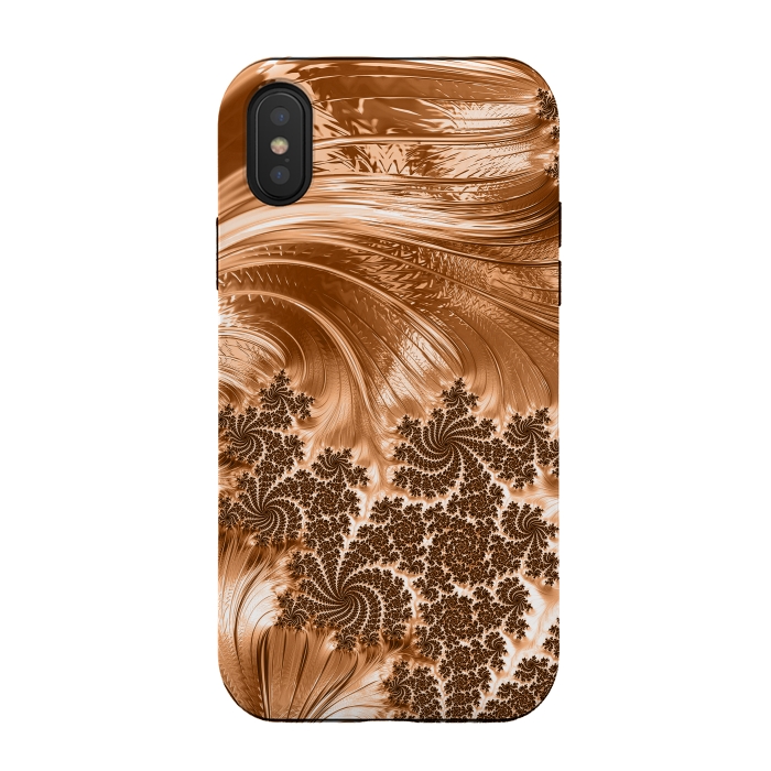 iPhone Xs / X StrongFit Copper Floral Fractal by Andrea Haase