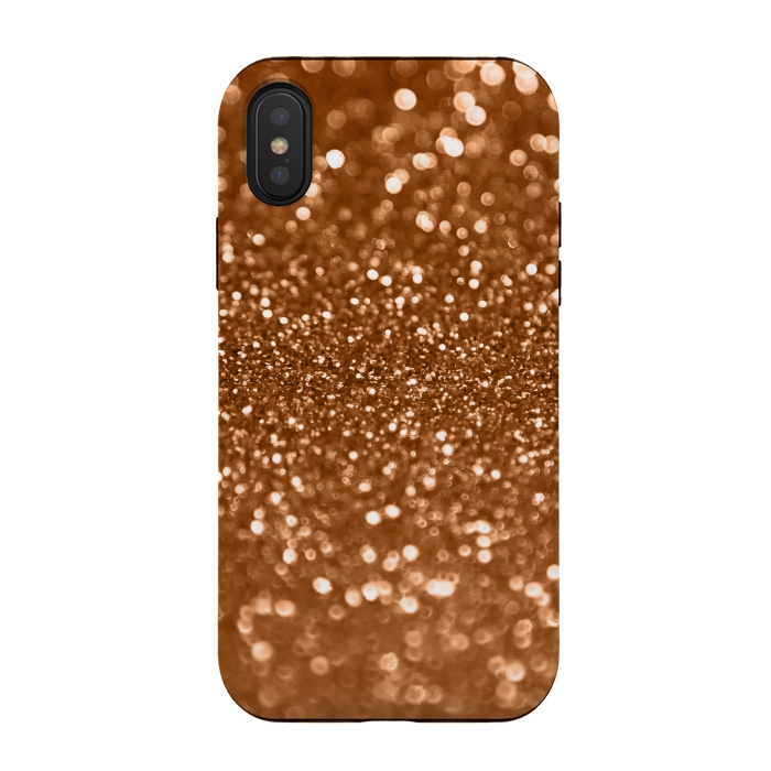 iPhone Xs / X StrongFit Copper Glamour Glitter 2 by Andrea Haase