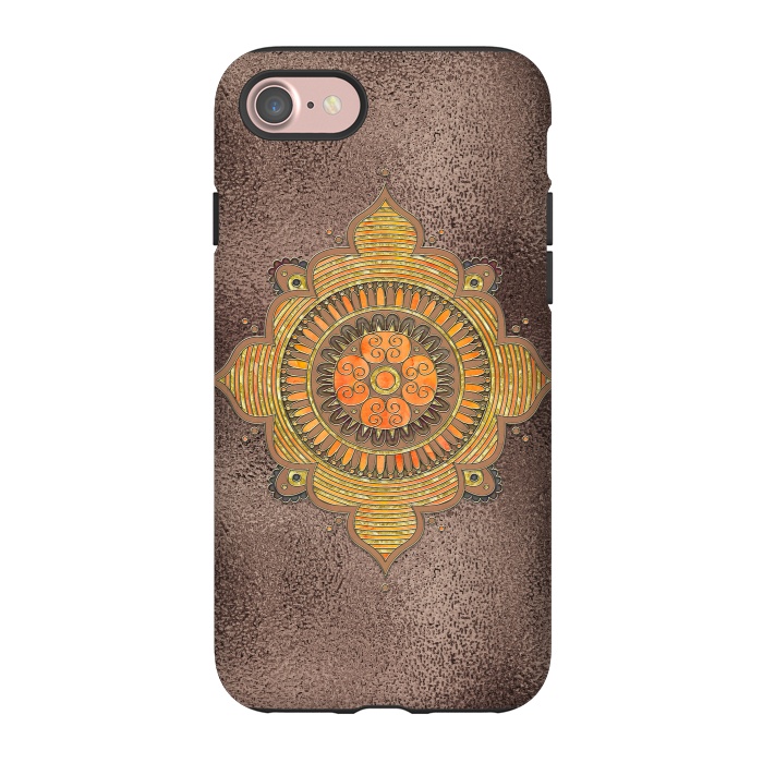 iPhone 7 StrongFit Mandala On Copper 2 by Andrea Haase