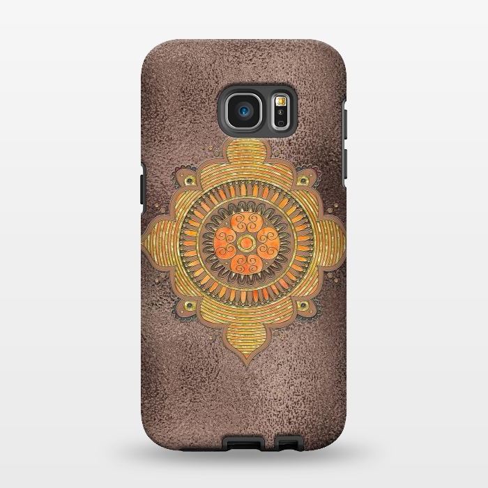 Galaxy S7 EDGE StrongFit Mandala On Copper 2 by Andrea Haase
