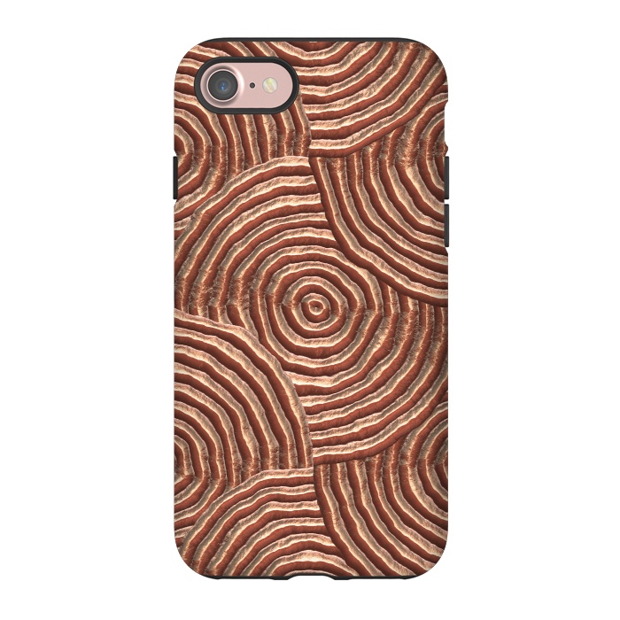 iPhone 7 StrongFit Copper Circular Engravings by Andrea Haase