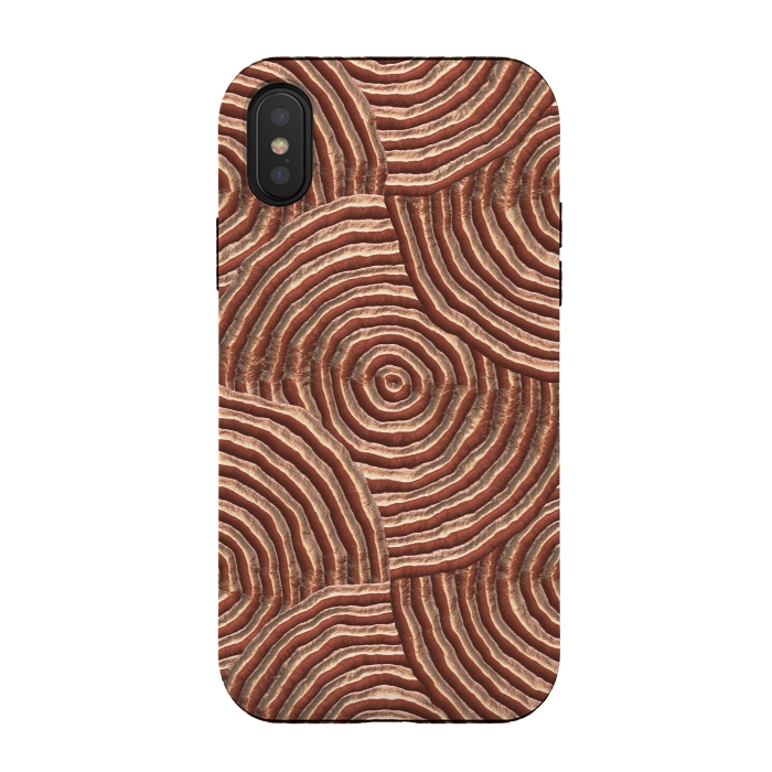 iPhone Xs / X StrongFit Copper Circular Engravings by Andrea Haase