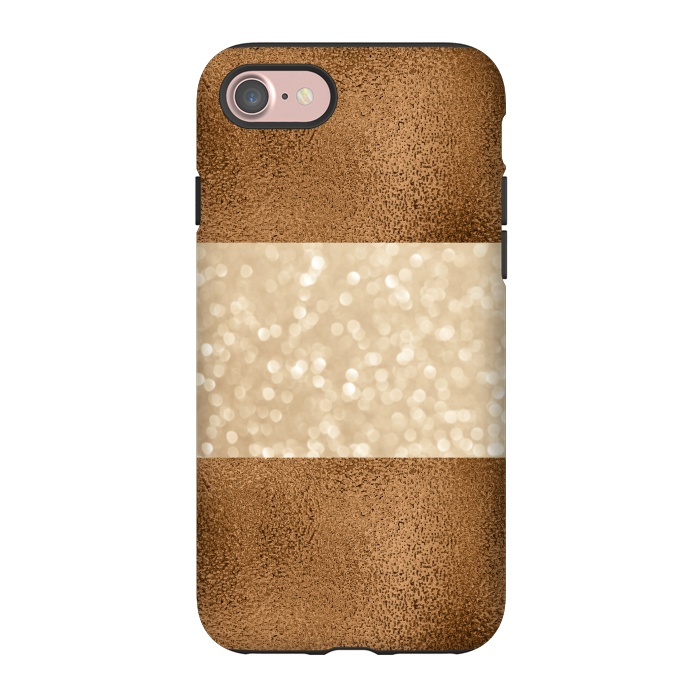 iPhone 7 StrongFit Faux Glitter And Copper by Andrea Haase