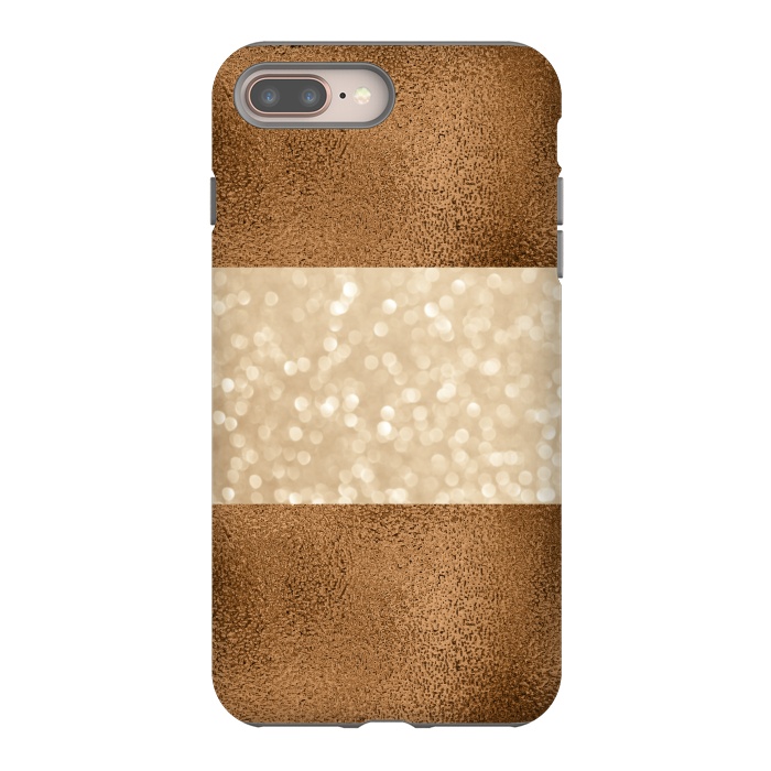 iPhone 7 plus StrongFit Faux Glitter And Copper by Andrea Haase