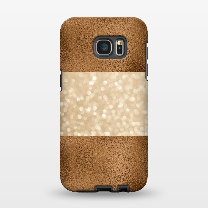 Galaxy S7 EDGE StrongFit Faux Glitter And Copper by Andrea Haase
