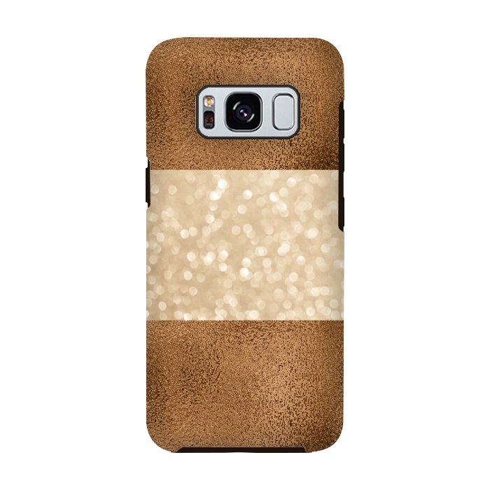 Galaxy S8 StrongFit Faux Glitter And Copper by Andrea Haase