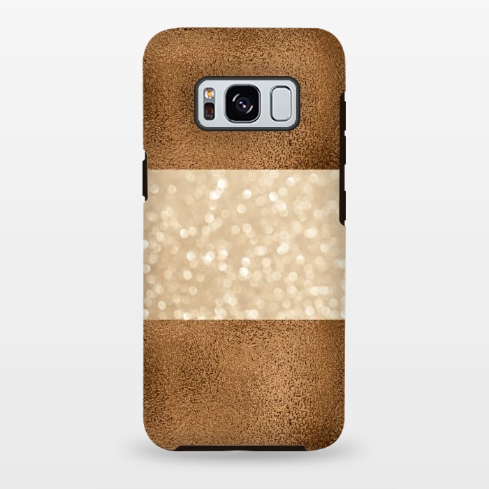 Galaxy S8 plus StrongFit Faux Glitter And Copper by Andrea Haase