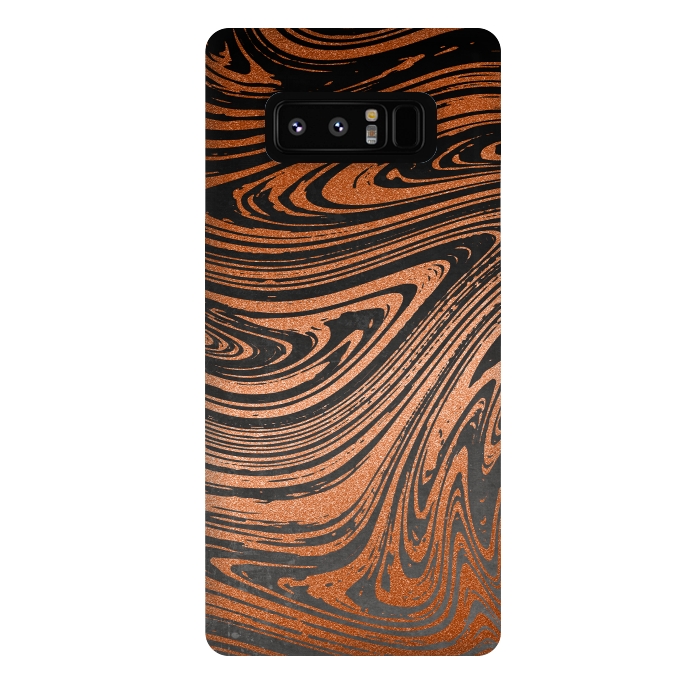 Galaxy Note 8 StrongFit Copper Black Faux Marble 2 by Andrea Haase