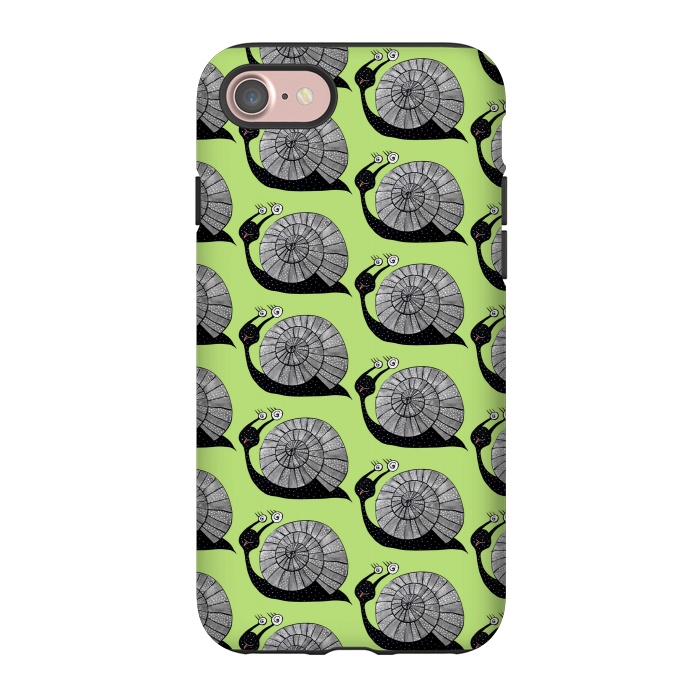 iPhone 7 StrongFit Cartoon Snail With Spiral Eyes Pattern by Boriana Giormova