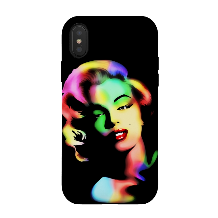 iPhone Xs / X StrongFit Marilyn Monroe Rainbow Colors  by BluedarkArt