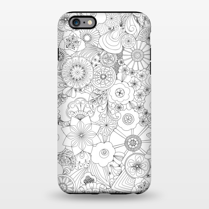 iPhone 6/6s plus StrongFit 70s Blooms in Black and White by Paula Ohreen