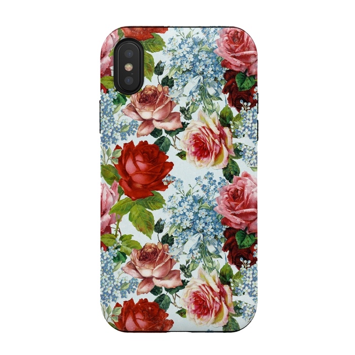 iPhone Xs / X StrongFit Vintage roses and Forget Me Not by  Utart
