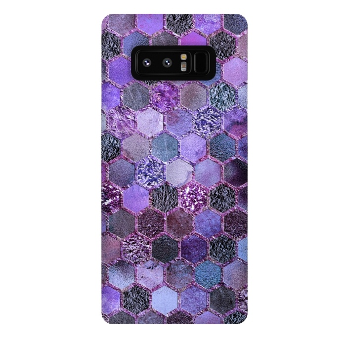 Galaxy Note 8 StrongFit Purple Metal Honeycomb Pattern by  Utart
