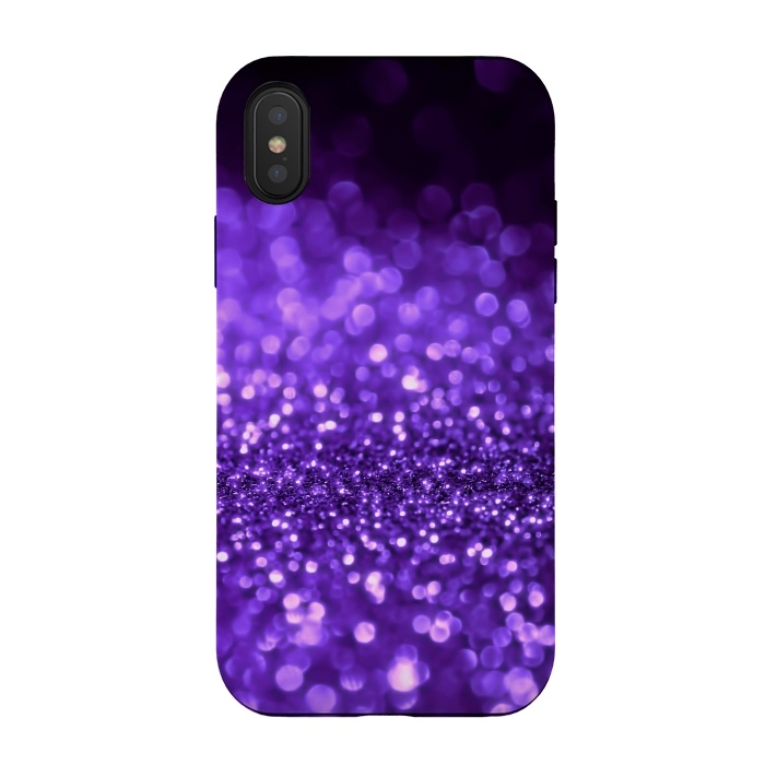iPhone Xs / X StrongFit Ultra Violet Faux Glitter by  Utart
