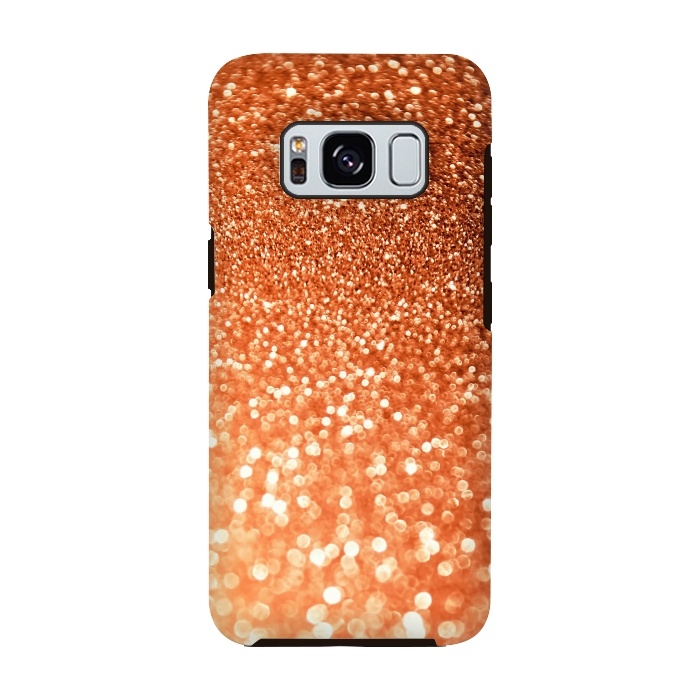 Galaxy S8 StrongFit Peach Faux Glitter by  Utart