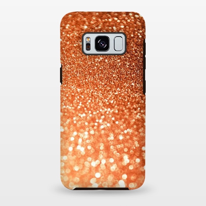 Galaxy S8 plus StrongFit Peach Faux Glitter by  Utart